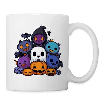 Halloween Party Figuren Comic - Tasse - Weiß - Rechts