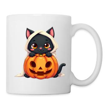 Halloween Cat with Halloween Pumpkin - Mug - white - Right