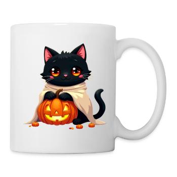 Halloween Cat with Halloween Pumpkin - Mug - white - Right