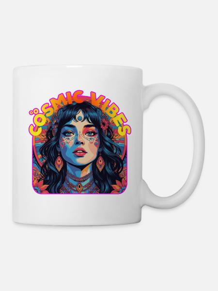 EDM Kandi Cosmic Vibes Trance Rave Festival - Mug blanc - blanc