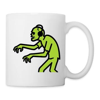 Zombie DJ Néon Vert - Mug blanc - blanc - Droite