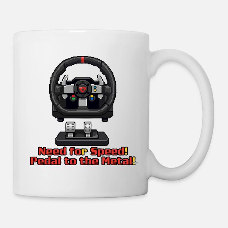 Pixel Race : Pédalez jusqu’au métal - Mug blanc - blanc