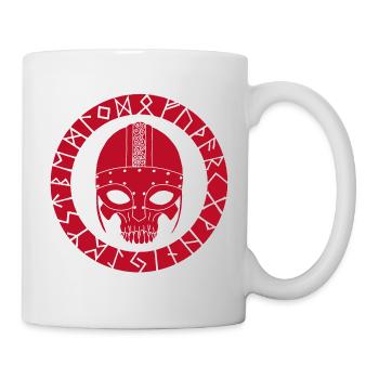 Red Skull und Wikinger Runen - Tasse - Weiß - Rechts