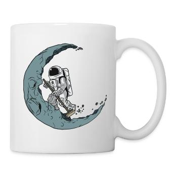 Astronauten-Reiniger auf der Mondsichel - Tasse - Weiß - Rechts