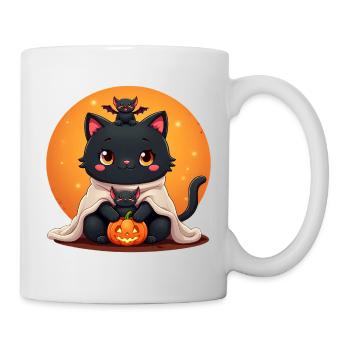 Halloween Cat with Halloween Pumpkin - Mug - white - Right