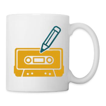 Retro Bleistift Kassette - Tasse - Weiß - Rechts