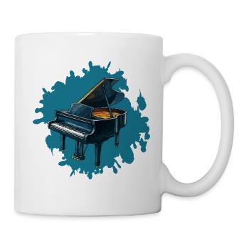 Piano Splash Blue Background - Mug - white - Right