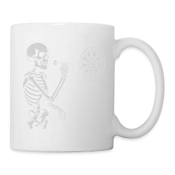 Skelett spielt Darts Spiel - Tasse - Weiß - Rechts