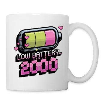 Y2K Retro – Low Battery Since 2000 - Mug - white - Right