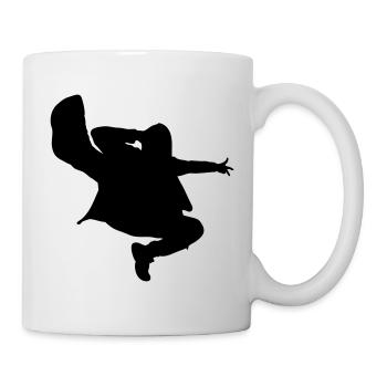 B-Boy Silhouette – Breakdance Jump Kick - Tasse - Weiß - Rechts
