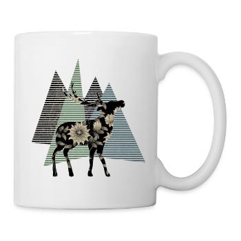 Hirsch - Tasse - Weiß - Rechts