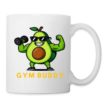 Fitness Avocado Gym Buddy Krafttraining Cartoon - Tasse - Weiß - Rechts