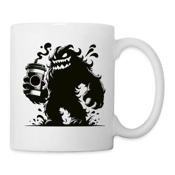 Funny Coffee Monster Comic Design - Mug - white - Right