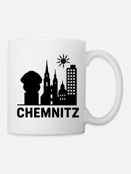 chemnitz wahrzeichen silhouette - Tasse - Weiß