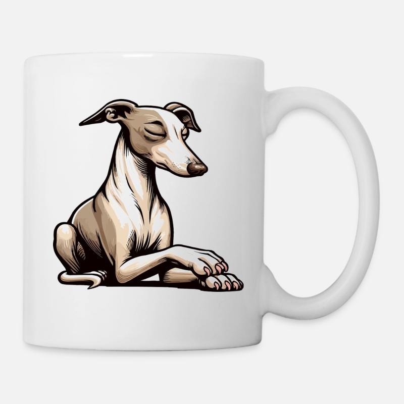 Whippet Greyhound Whippets Propriétaire de lévrier - Mug blanc - blanc