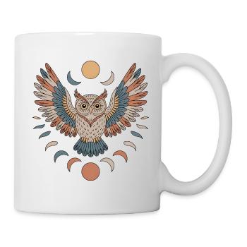 Boho Eule - Tasse - Weiß - Rechts