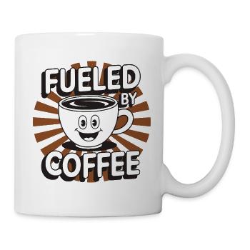 Fueled by Coffee – smiling coffee mug - Mug - white - Right