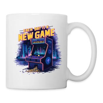 Jeder Tag ist ein neues Spiel Design Motivation Sport - Tasse - Weiß - Rechts