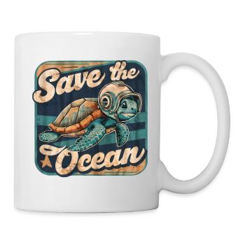 Save the Ocean Protection Environnement Surfeurs - Mug blanc - blanc - Droite
