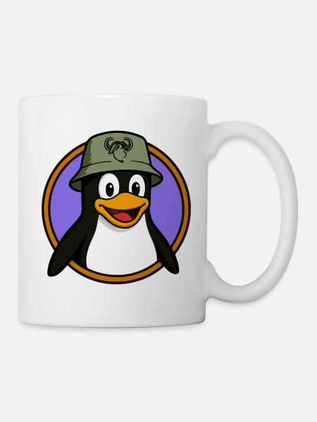 Tux Linux + GNU Hat - Mug - white