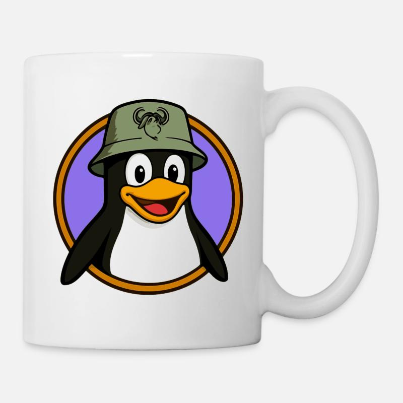 Tux Linux + GNU Hut - Tasse - Weiß