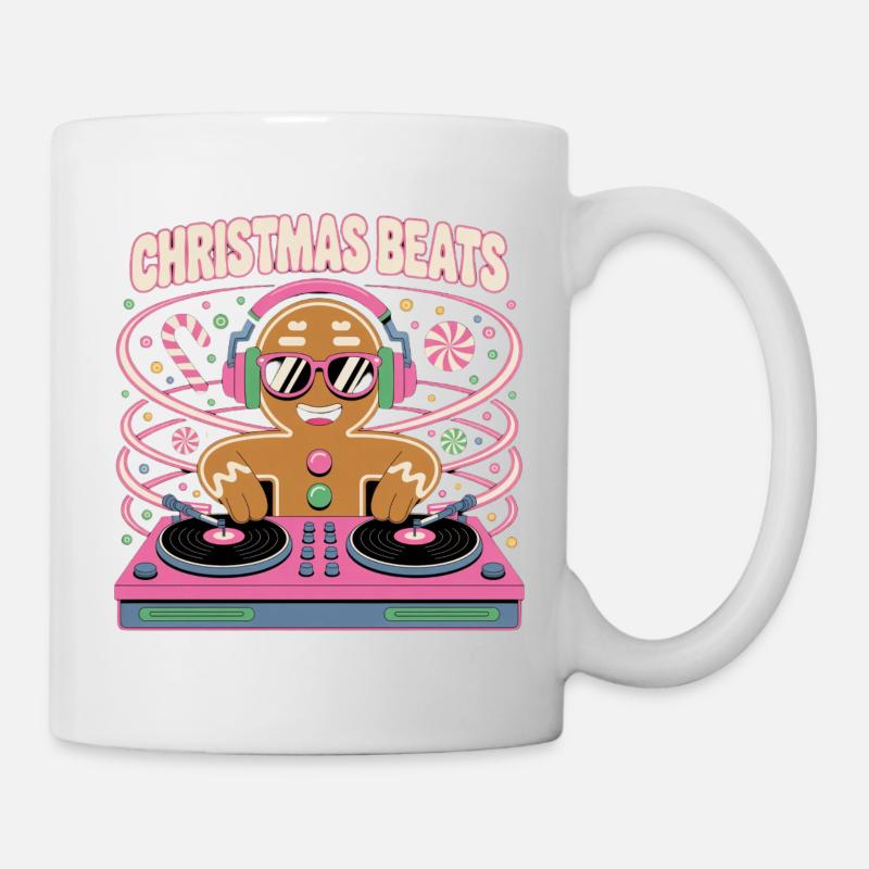 Weihnachtsbeats DJ Gingerbread - Tasse - Weiß