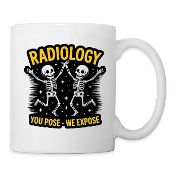 Radiologie Skelette Tanz "You Pose - We Expose" - Tasse - Weiß - Rechts