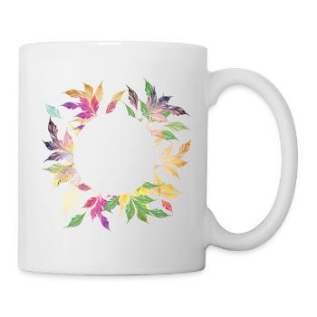 Imaginative leaf frame – delicately shimmering - Mug - white - Right