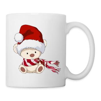 Ours d’hiver mignon Teddy Père Noël chapeau ours de Noël - Mug blanc - blanc - Droite