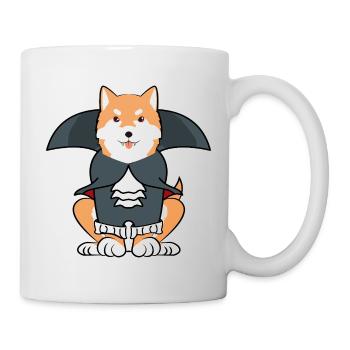 Drôle Shiba Inu Chien Halloween Costume de Vampire - Mug blanc - blanc - Droite