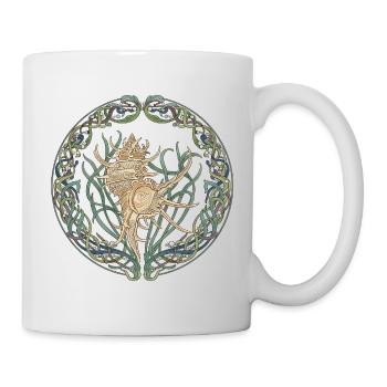 Celtic circle of the shell spiral - Mug - white - Right