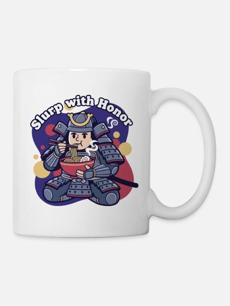 Schlürfen mit Ehrenrüstung - Tasse - Weiß