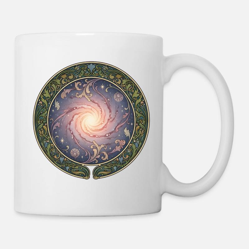 Galactic Rose Galaxy in the Vine Circle - Mug - white