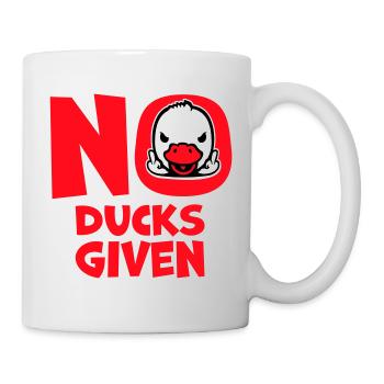 Goose No Ducks Given Middle Finger Naughty Duck Cool - Mug - white - Right