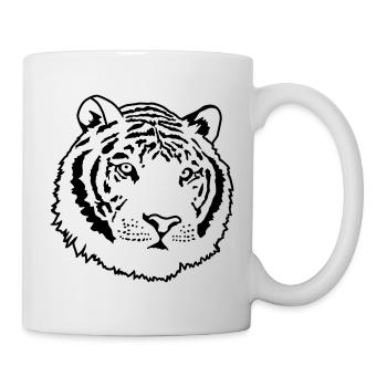 Starker Tiger im Dschungel – Wildkatzen Design - Tasse - Weiß - Rechts