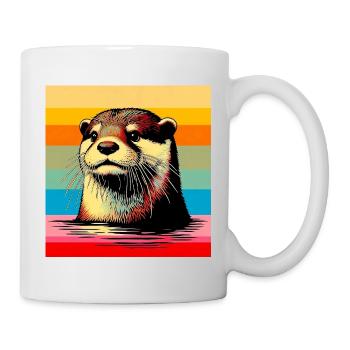 loutre - Mug blanc - blanc - Droite