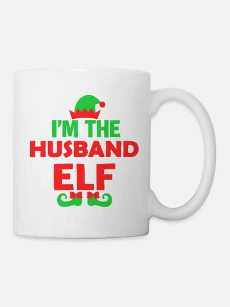 Ehemann Elf Weihnachten T-Shirt - Tasse - Weiß