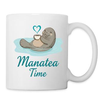 Seekuh Meerestier Ozean liebt Tee - Tasse - Weiß - Rechts
