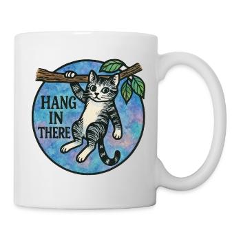 Hang In There Katzen-Patch - Tasse - Weiß - Rechts
