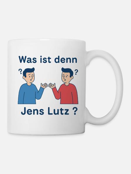Was ist denn Jens Lutz? - Tasse - Weiß