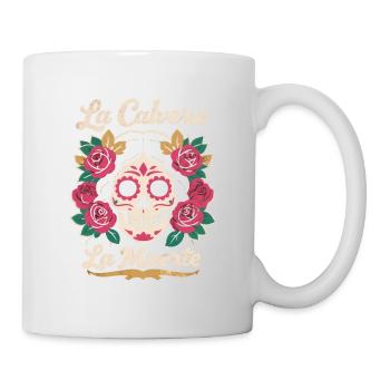 Sugar Skull Weihnachten Mann Floral  - Tasse - Weiß - Rechts