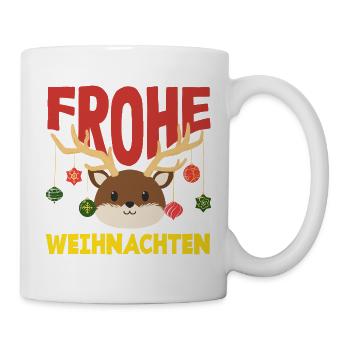 Merry Christmas Corgi with Santa Hat - Mug - white - Right