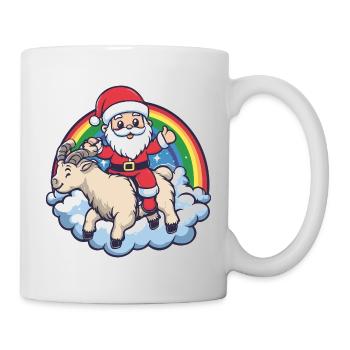 Bergziege Weihnachtsmann Weihnachten - Tasse - Weiß - Rechts