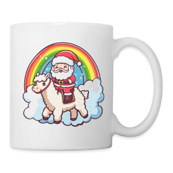 Alpaga Lama Père Noël - Mug blanc - blanc - Droite