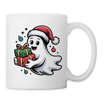 Weihnachtsgeist mit Geschenken - Tasse - Weiß - Rechts