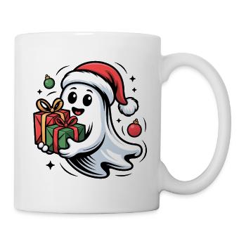 Weihnachtsgeist mit Geschenken Cartoon - Tasse - Weiß - Rechts
