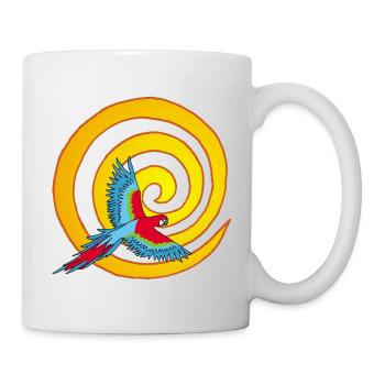Die Sonne und der Vogel - Tasse - Weiß - Rechts