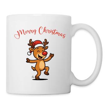 Cerf au chapeau de Père Noël - Mug blanc - blanc - Droite