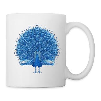 Cobalt Blue Peacock Fan - Mug - white - Right