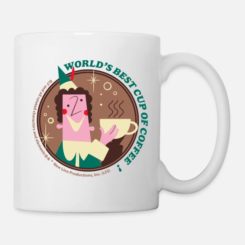 Buddy Der Weihnachtself Mit Kaffeetasse Und Spruch - Tasse - Weiß